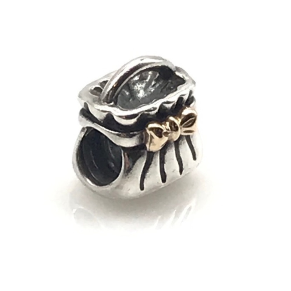 RETIRED Pandora Purse Handbag Charm with 14k bow - Picture 4 of 13